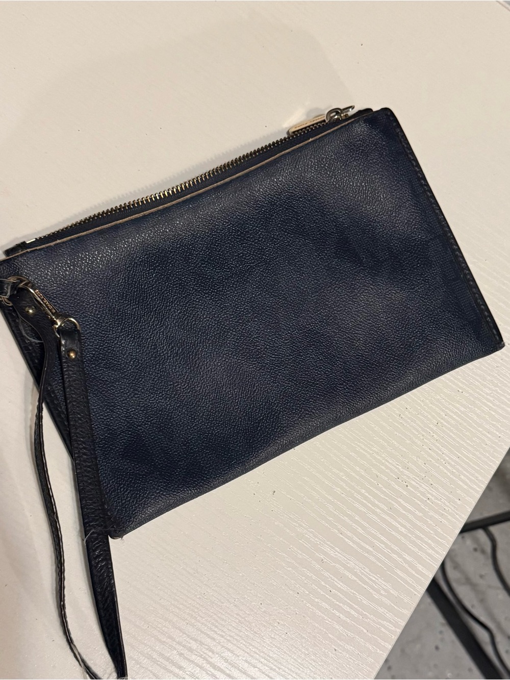 Michael Kors Navy monogram Leather Wristlet Clutch